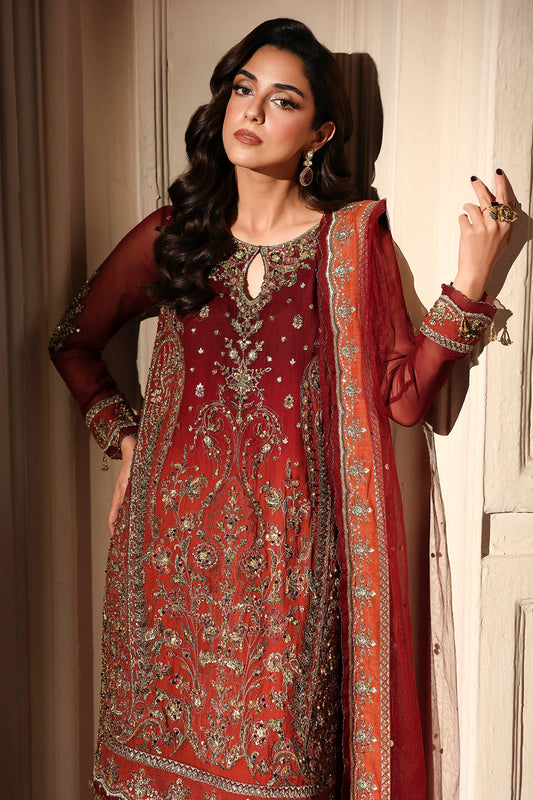 3-PC Unstitched Embroidered Luxury Chiffon DJW6-08