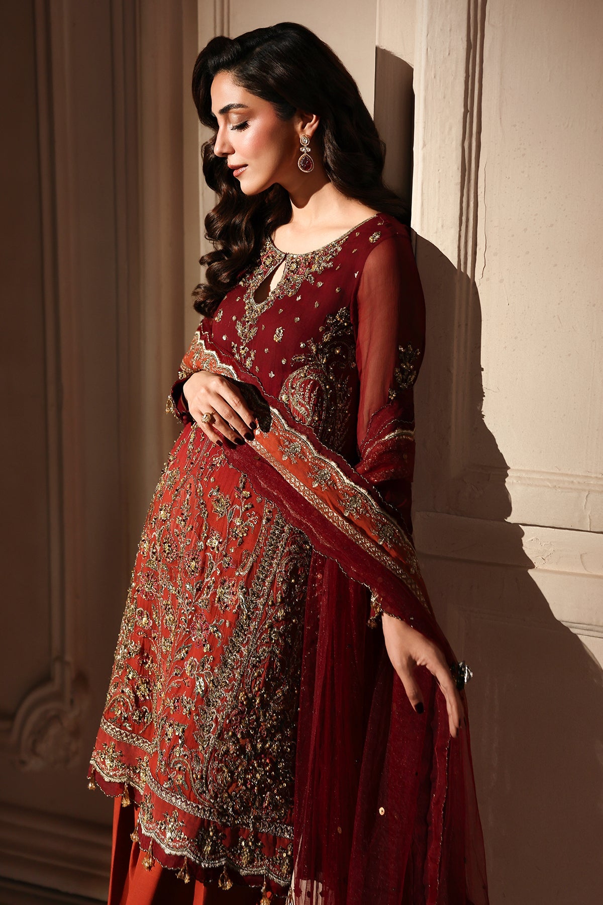 3-PC Unstitched Embroidered Luxury Chiffon DJW6-08