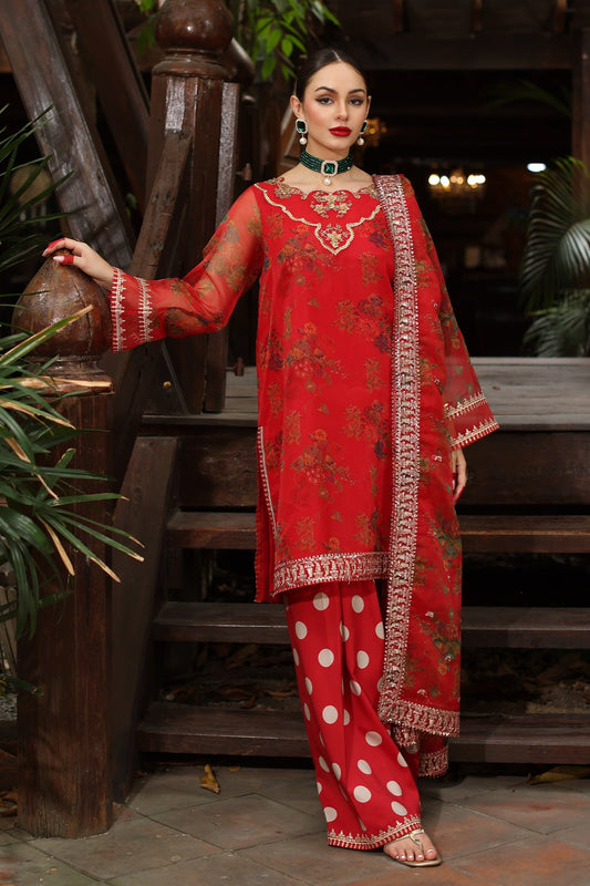 3-PC Embroidered Organza Suit CMA-5-37