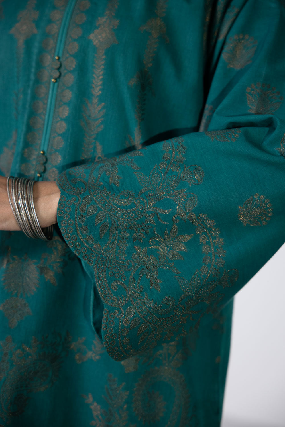 2 Piece - Extra Weft Jacquard Suit - Emerald Green