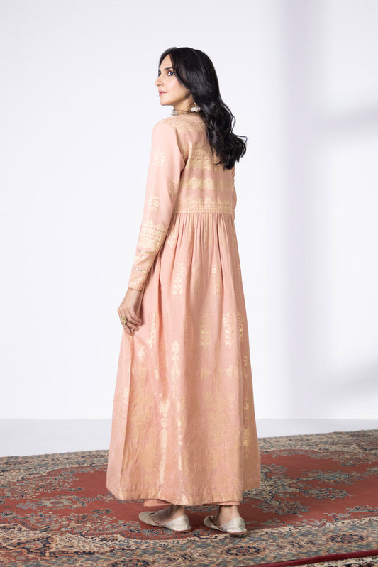 2 Piece - Extra Weft Jacquard Suit - Peach