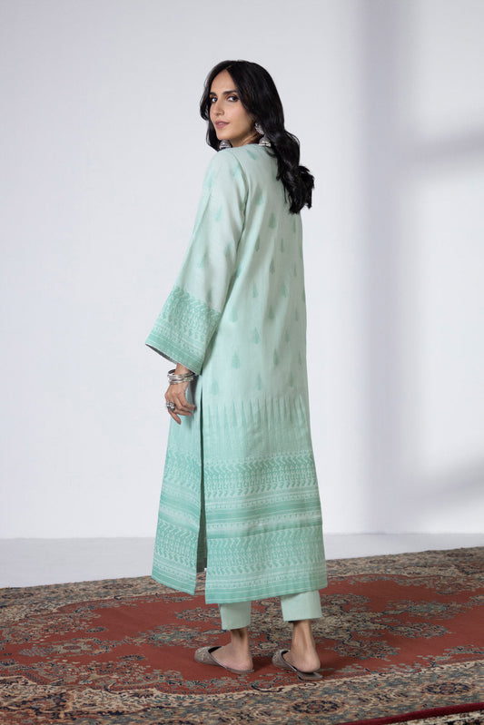 2 Piece - Extra Weft Jacquard Suit - Mint Green