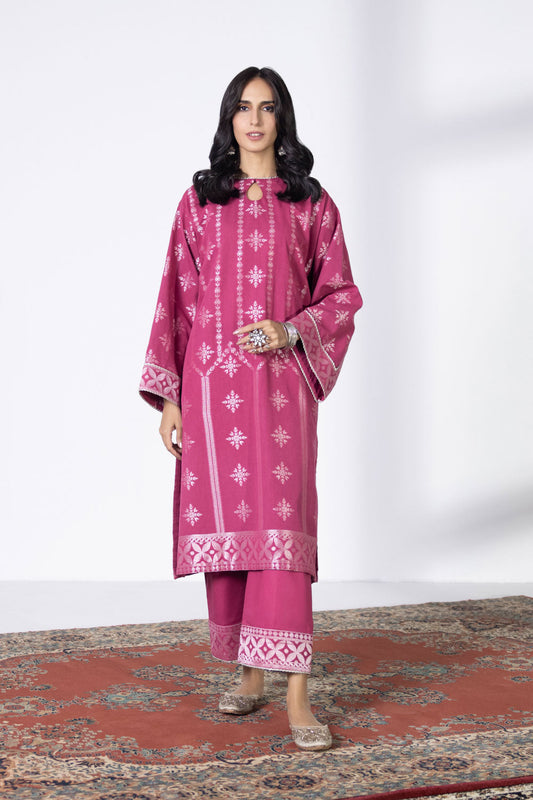 2 Piece - Extra Weft Jacquard Suit - Red
