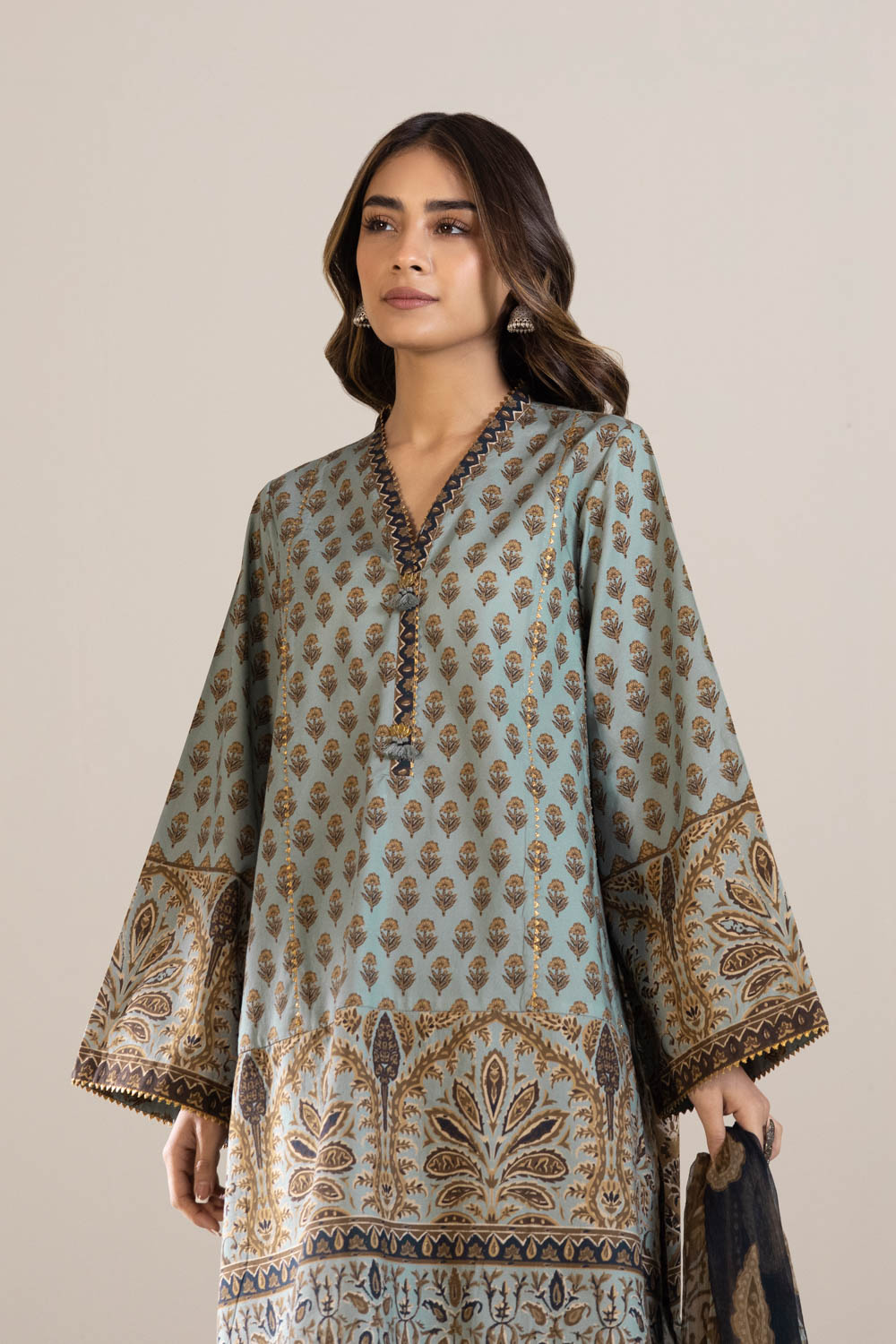 2 Piece - Printed Cambric Suit - Multi