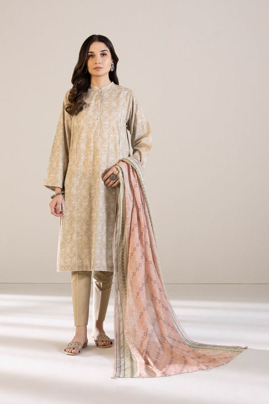 2 Piece - Printed Cambric Suit - Tea Pink