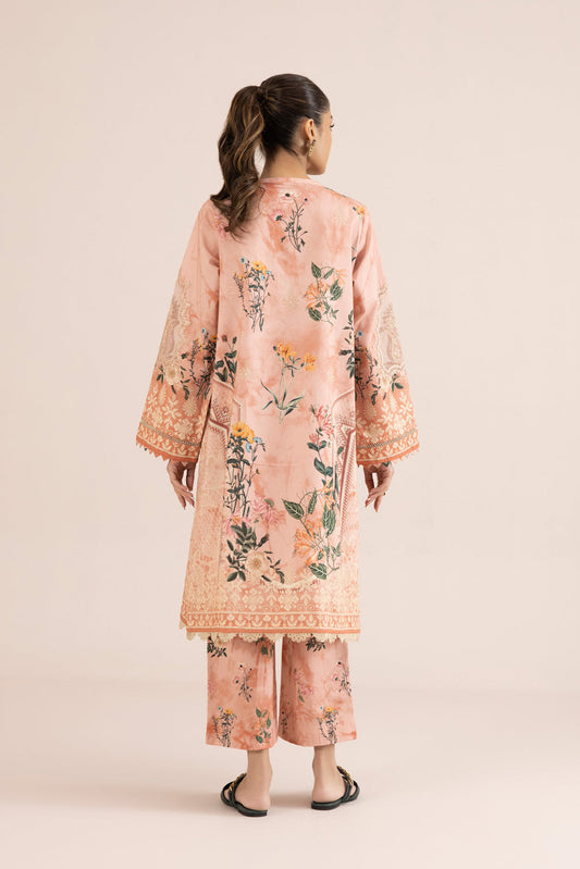 2 Piece - Embroidered Cambric Suit - Pink