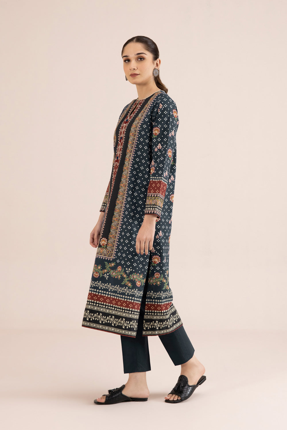 2 Piece - Printed Cambric Suit - Blue