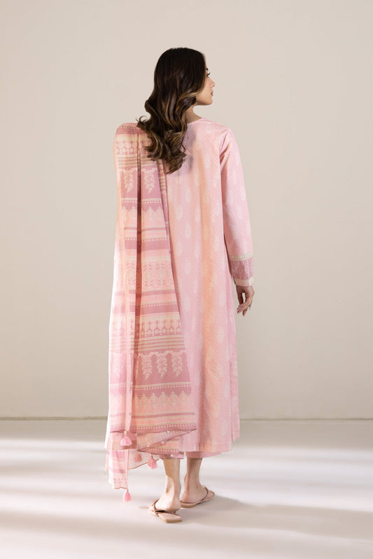 3 Piece - Printed Cambric Suit - Nude Pink