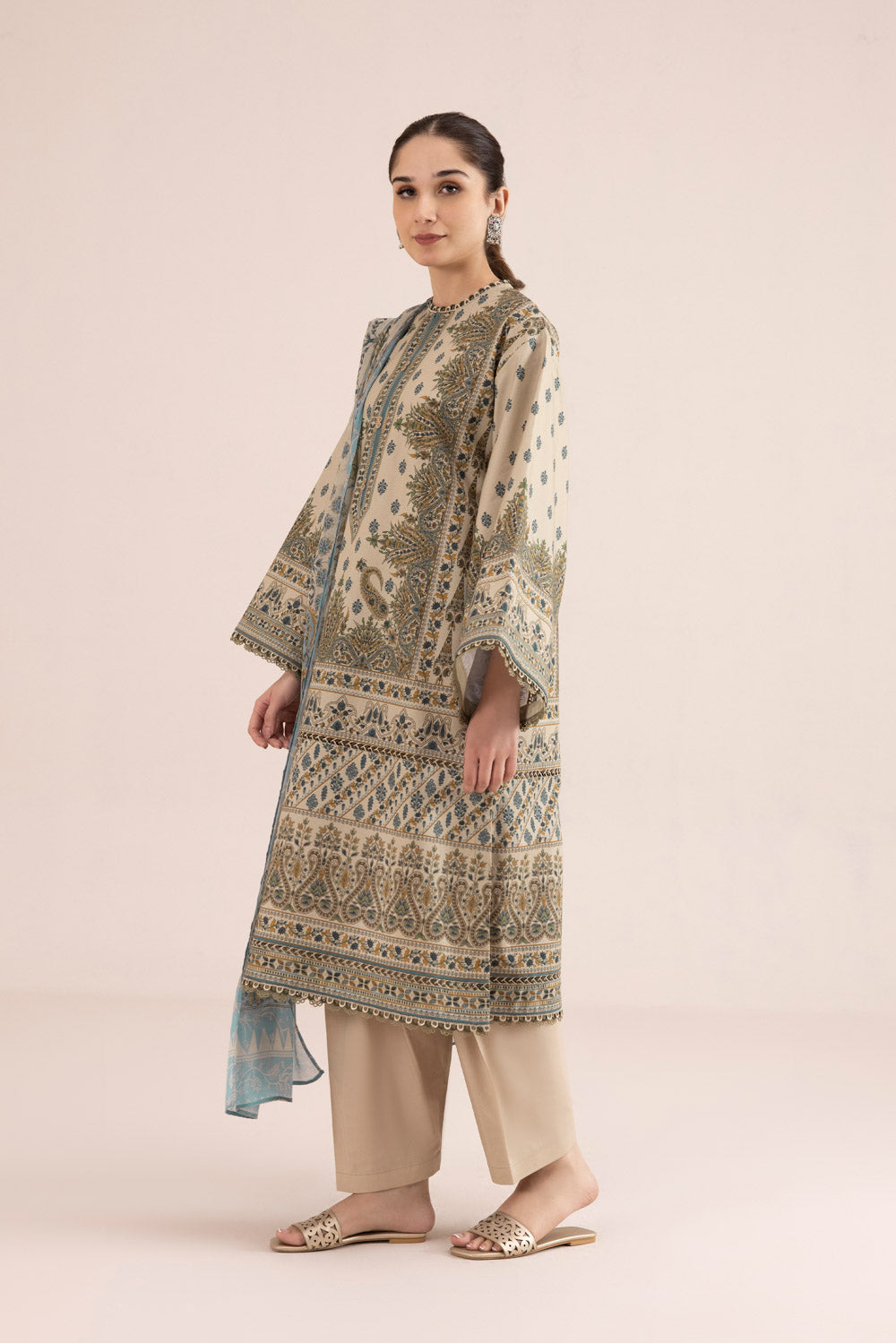 2 Piece - Printed Cambric Suit - Multi