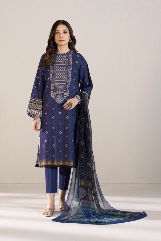 2 Piece - Embroidered Cambric Suit - Blue