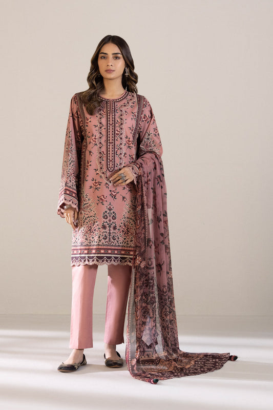 2 Piece - Embroidered Cambric Suit - Pink