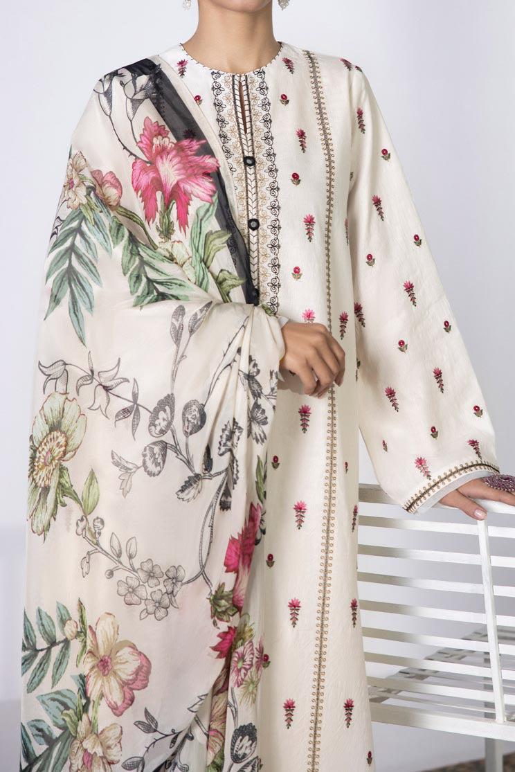 2 Piece - Embroidered Dobby Suit - Multi