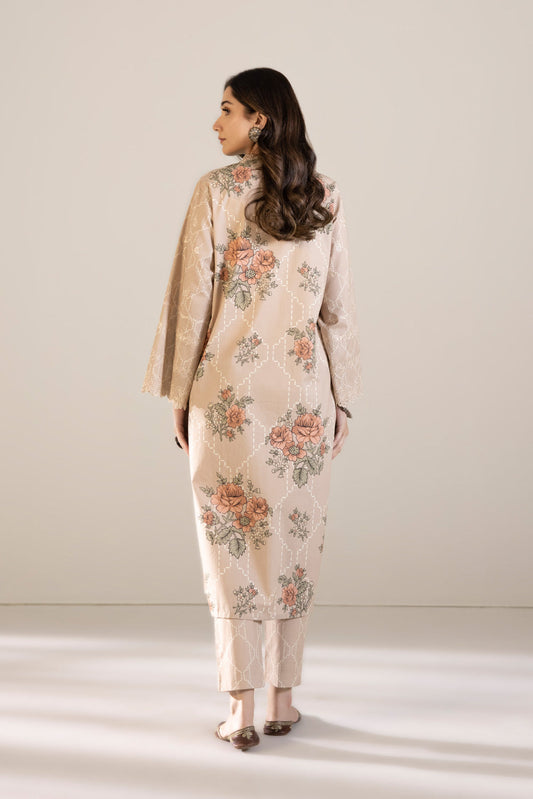 2 Piece - Embroidered Cambric Suit - Nude Pink