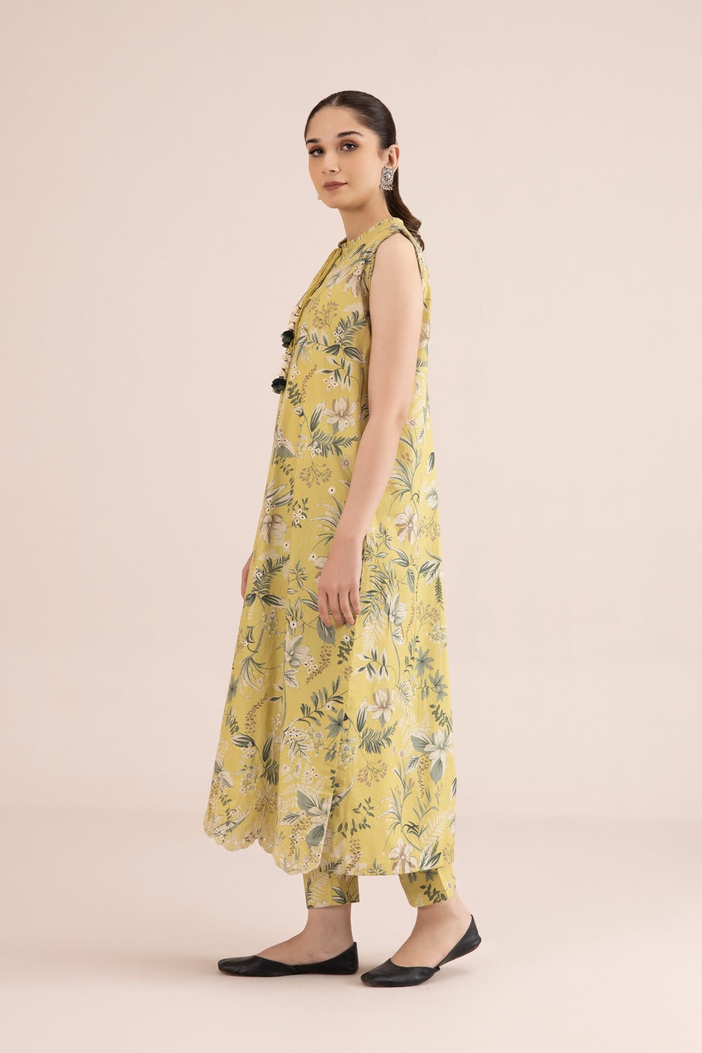 2 Piece - Printed Cambric Suit - Yellow