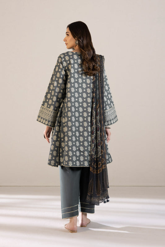 3 Piece - Printed Cambric Suit - Teal