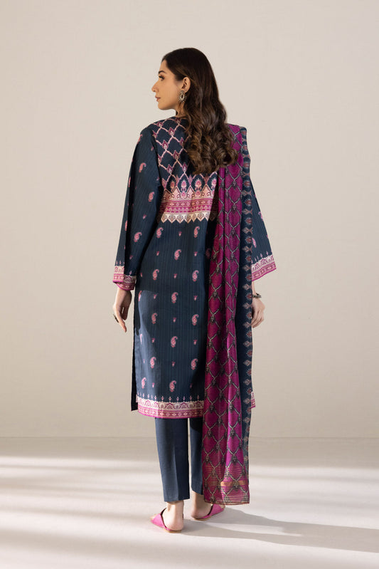 3 Piece - Embroidered Cambric Suit - Teal