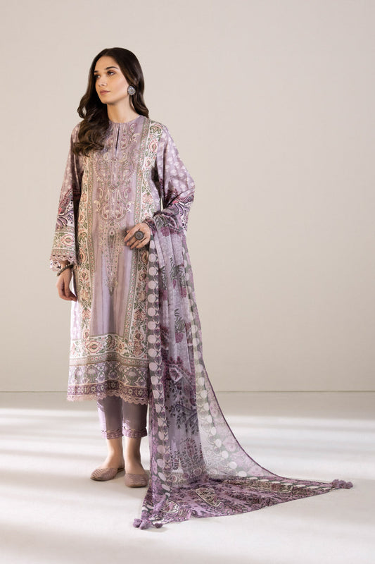 3 Piece - Embroidered Cambric Suit - Lilac