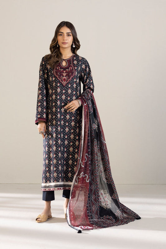 2 Piece - Embroidered Cambric Suit - Black