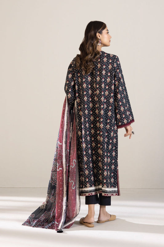 2 Piece - Embroidered Cambric Suit - Black