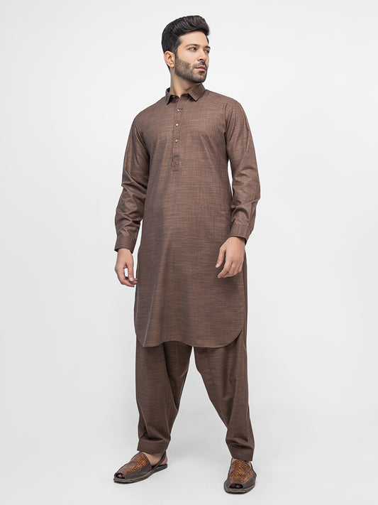 Men's Maroon Shalwar Kameez - AMTKSW21-001