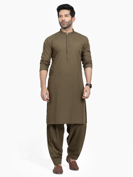 Men's Green Shalwar Kameez - AMTKSS22-075