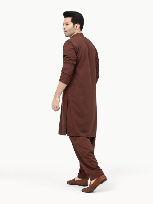 Men's Brown Shalwar Kameez - AMTKSW22-125