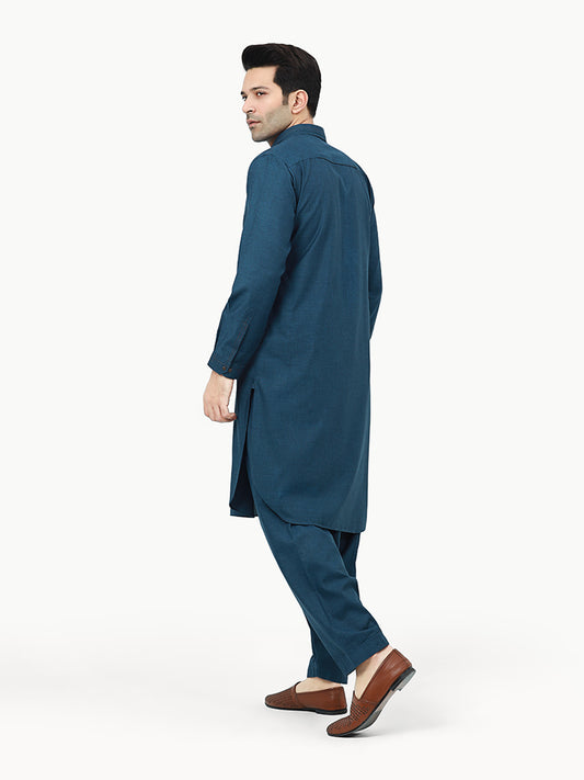 Men's Blue Shalwar Kameez - AMTKSW22-118
