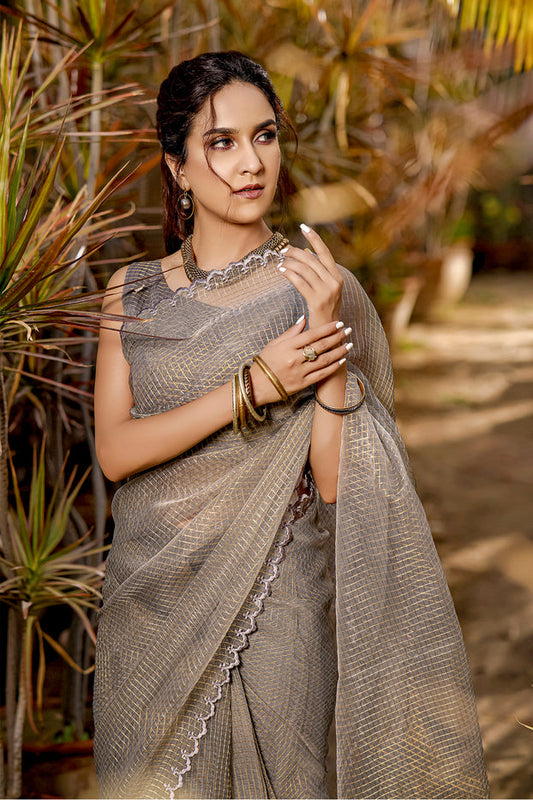 Zari Organza Luxury Saree | TITLIYAN | SR202153