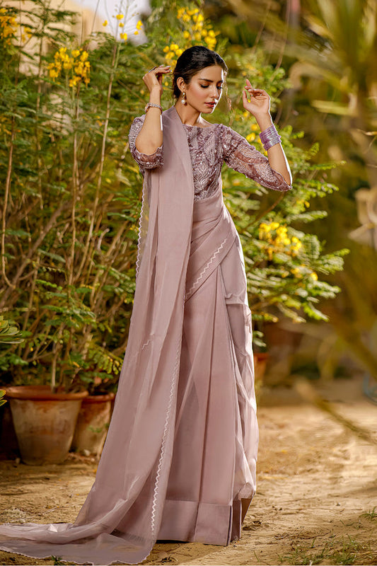 Organza Sequins Luxury Saree | TITLIYAN | SR202122 | Mauve