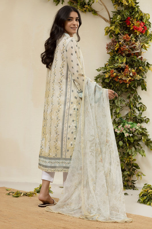 DU-3134 - LEMON YELLOW - PRINTED LAWN - 3PCS