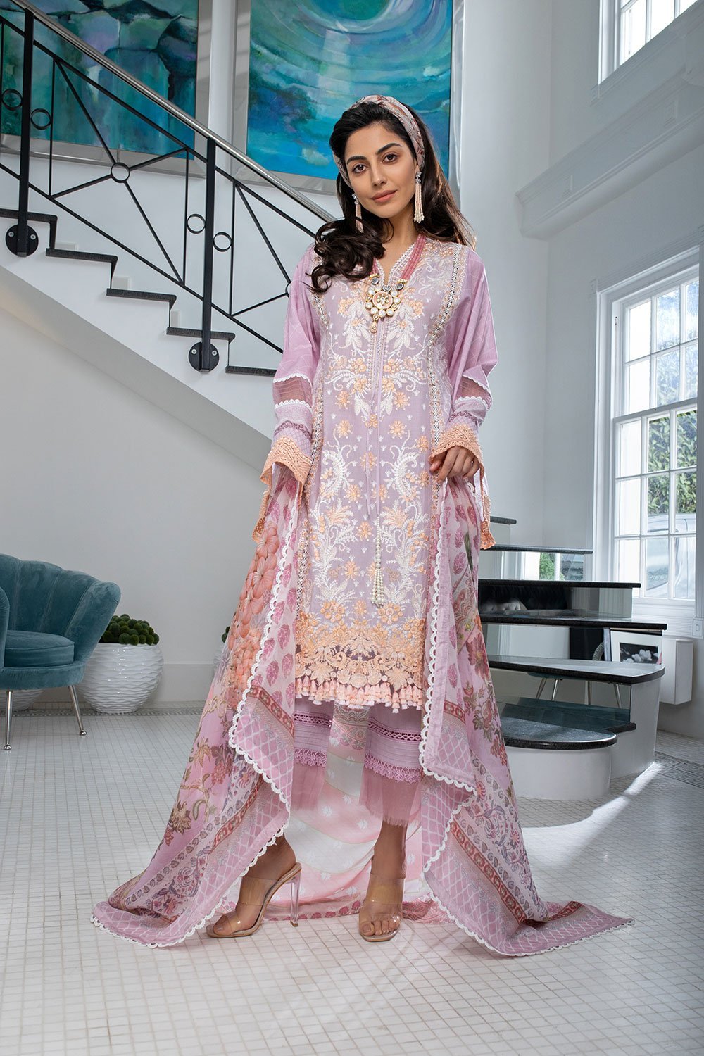 DESIGN 7B LUXURY LAWN 2021 UNSTITCHED - Heer Rang