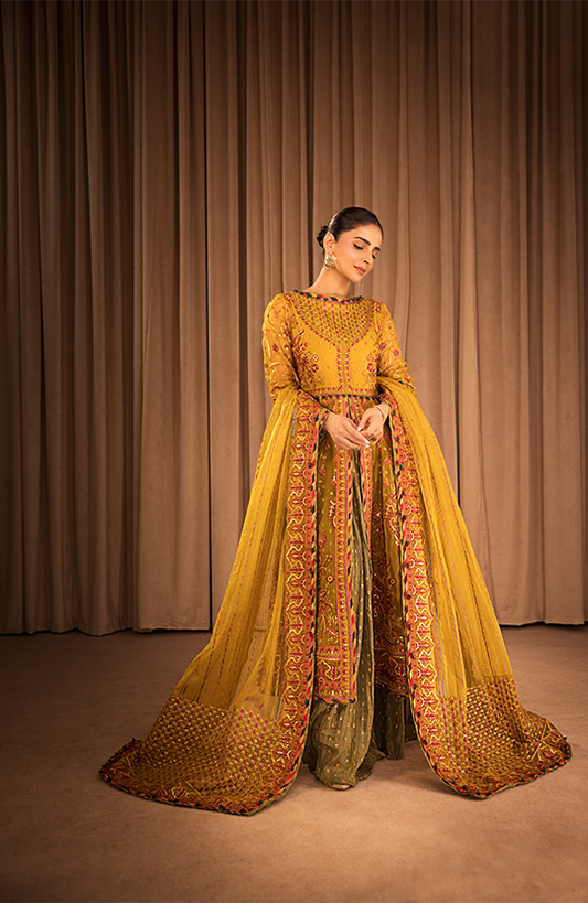 Ronak: Embroidered Pishwas paired with a Crushed Palazzo
