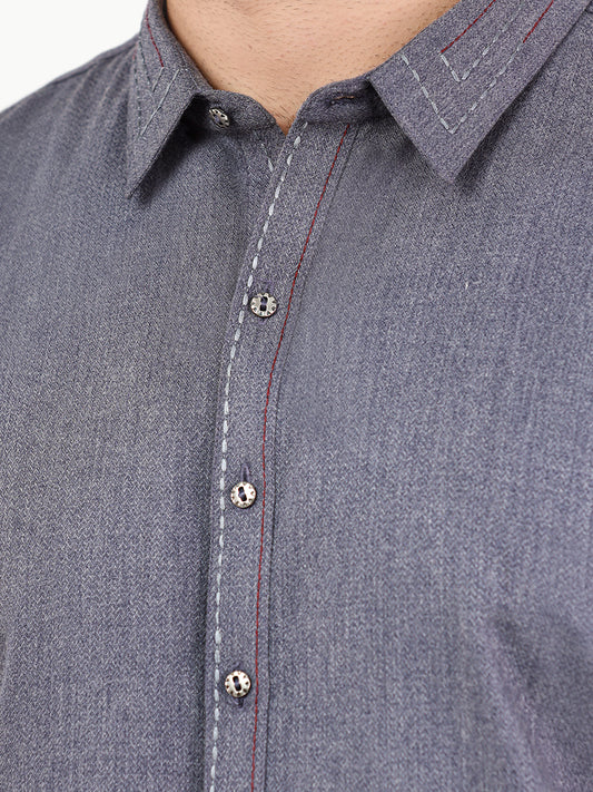 Men's Steel Blue Shalwar Kameez - AMTKSW22-110
