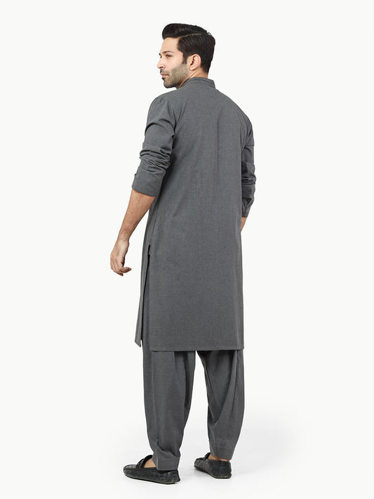 Men's Grey Shalwar Kameez - AMTKSW22-117