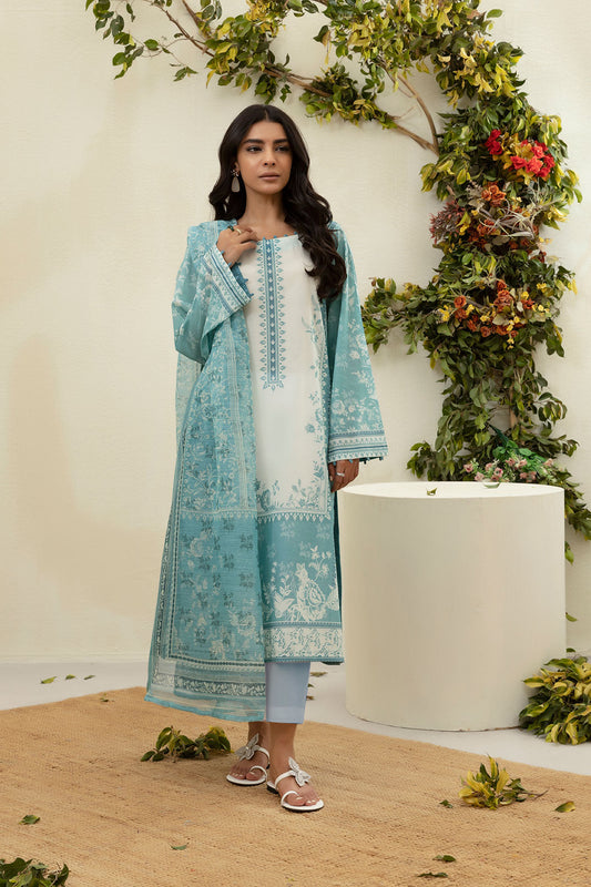 DU-3138 - C-GREEN - PRINTED LAWN - 3PCS