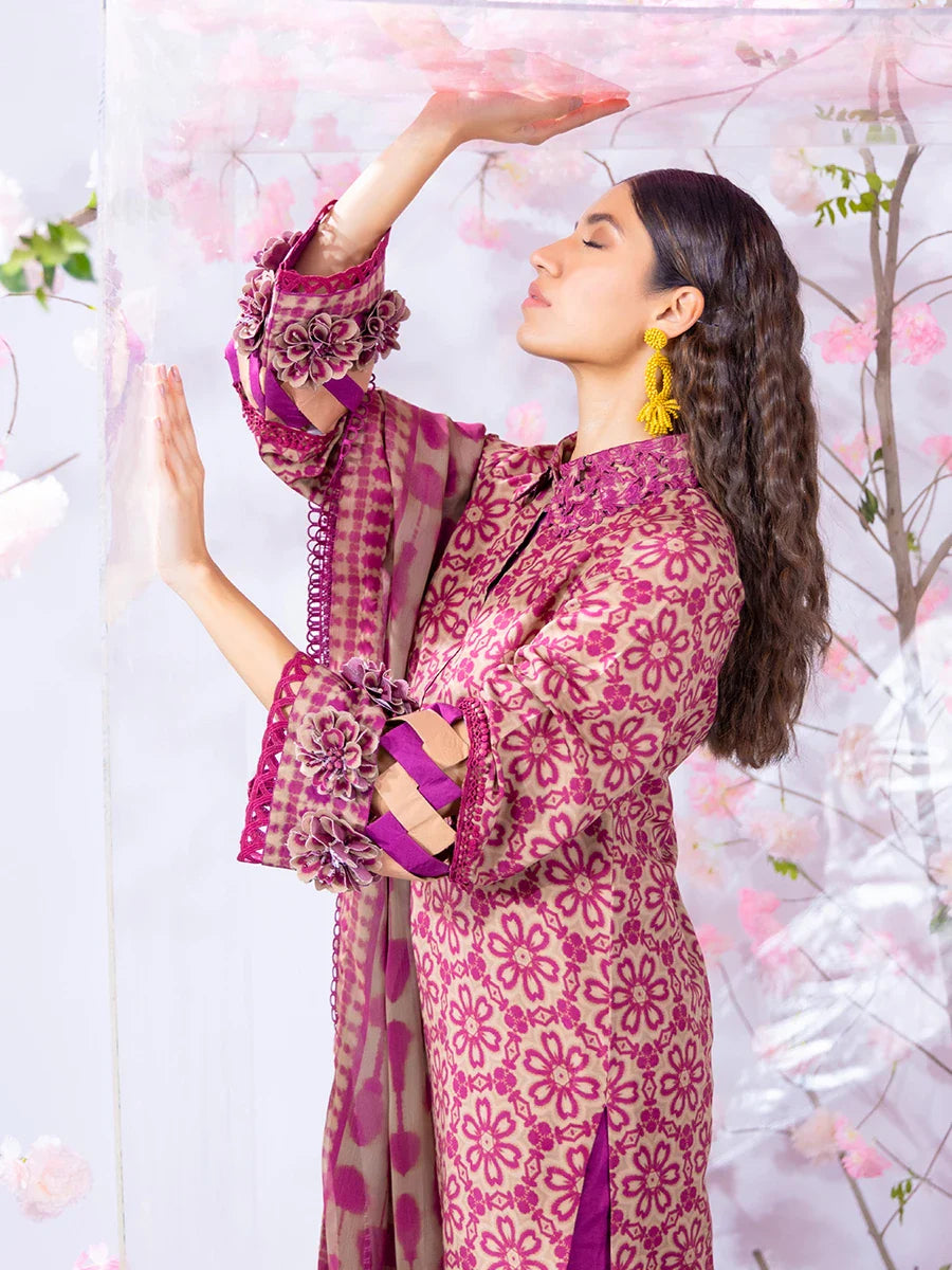 3PC Unstitched Printed Lawn Silk (SI2)