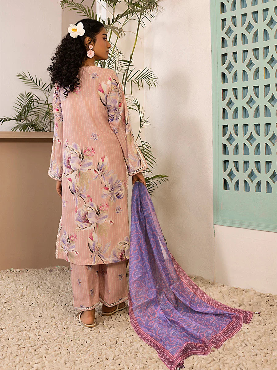 3pc Unstitched Printed Silk Lawn Suit (ASI065)