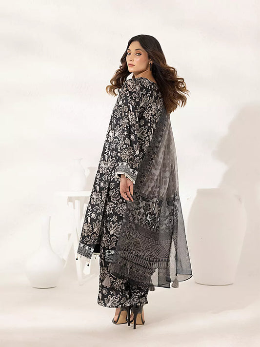 3PC Unstitched Printed Lawn Silk Suit (ASI299)