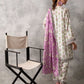 3pc Unstitched - Printed Lawn Silk Suit (ASI032)