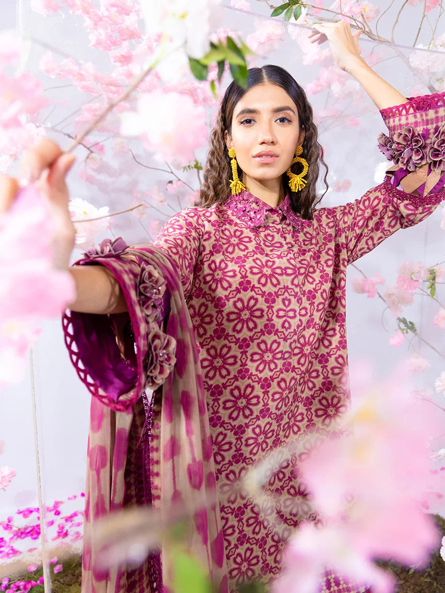 3PC Unstitched Printed Lawn Silk (SI2)