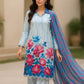 3PC Unstitched Printed Lawn Silk Suit (SUNS7ASI174)