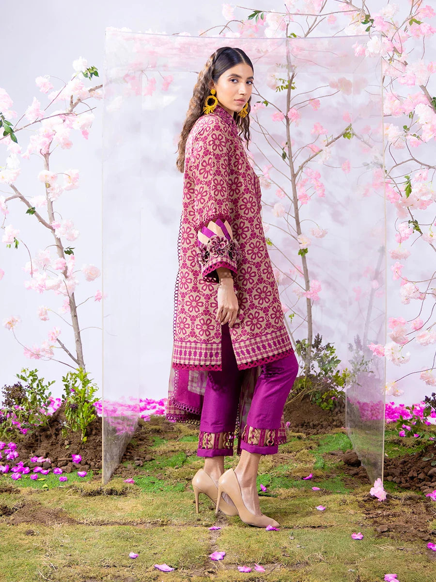 3PC Unstitched Printed Lawn Silk (SI2)