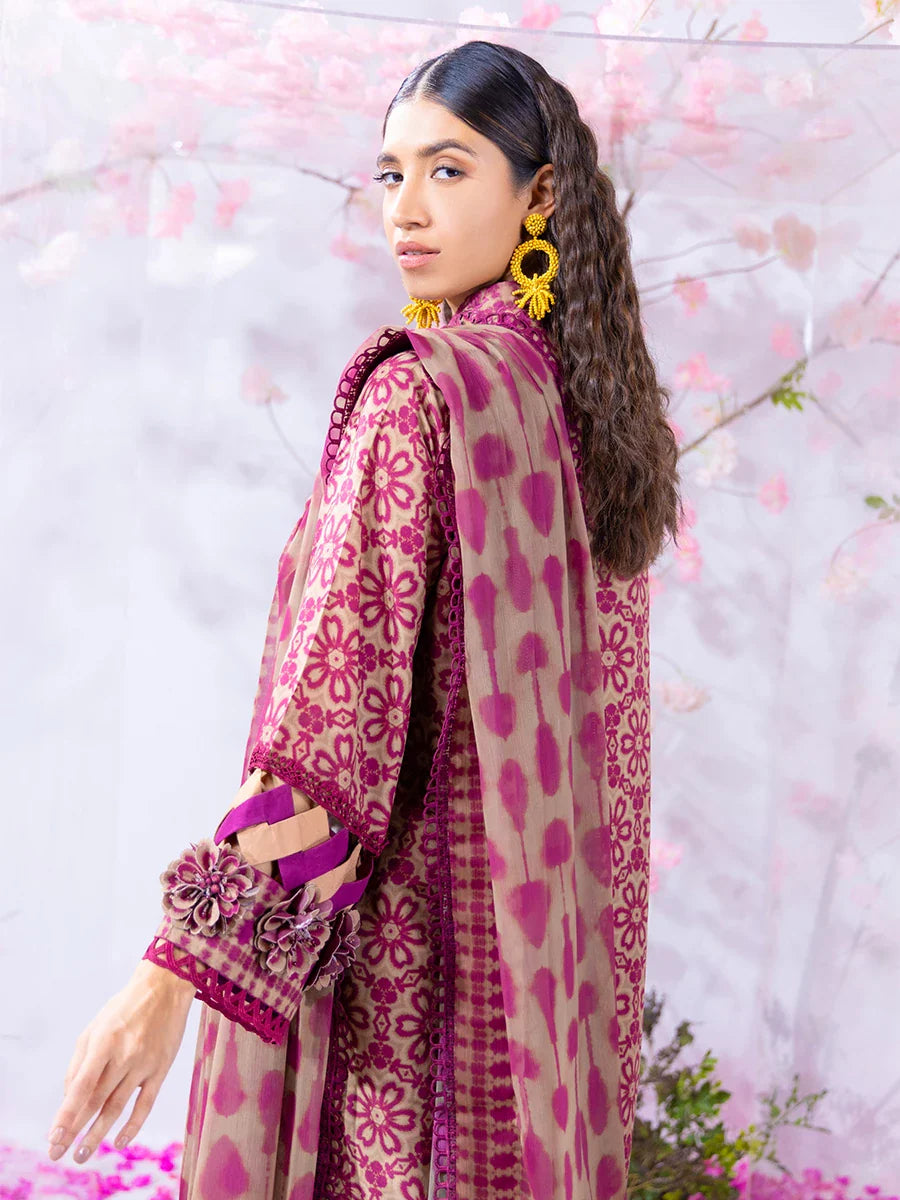 3PC Unstitched Printed Lawn Silk (SI2)
