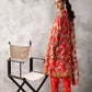 3pc Unstitched - Printed Lawn Silk Suit (ASI035)
