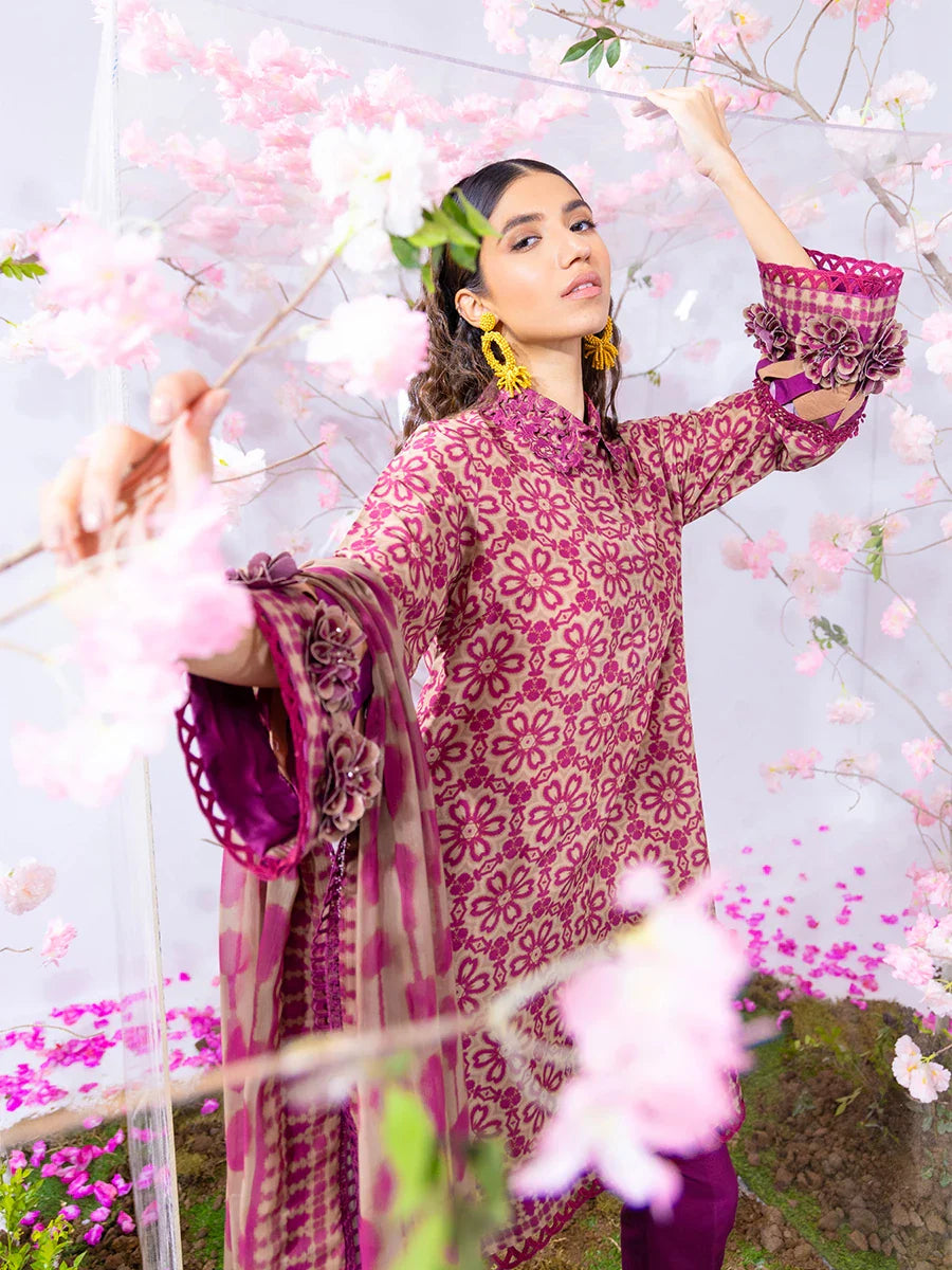 3PC Unstitched Printed Lawn Silk (SI2)