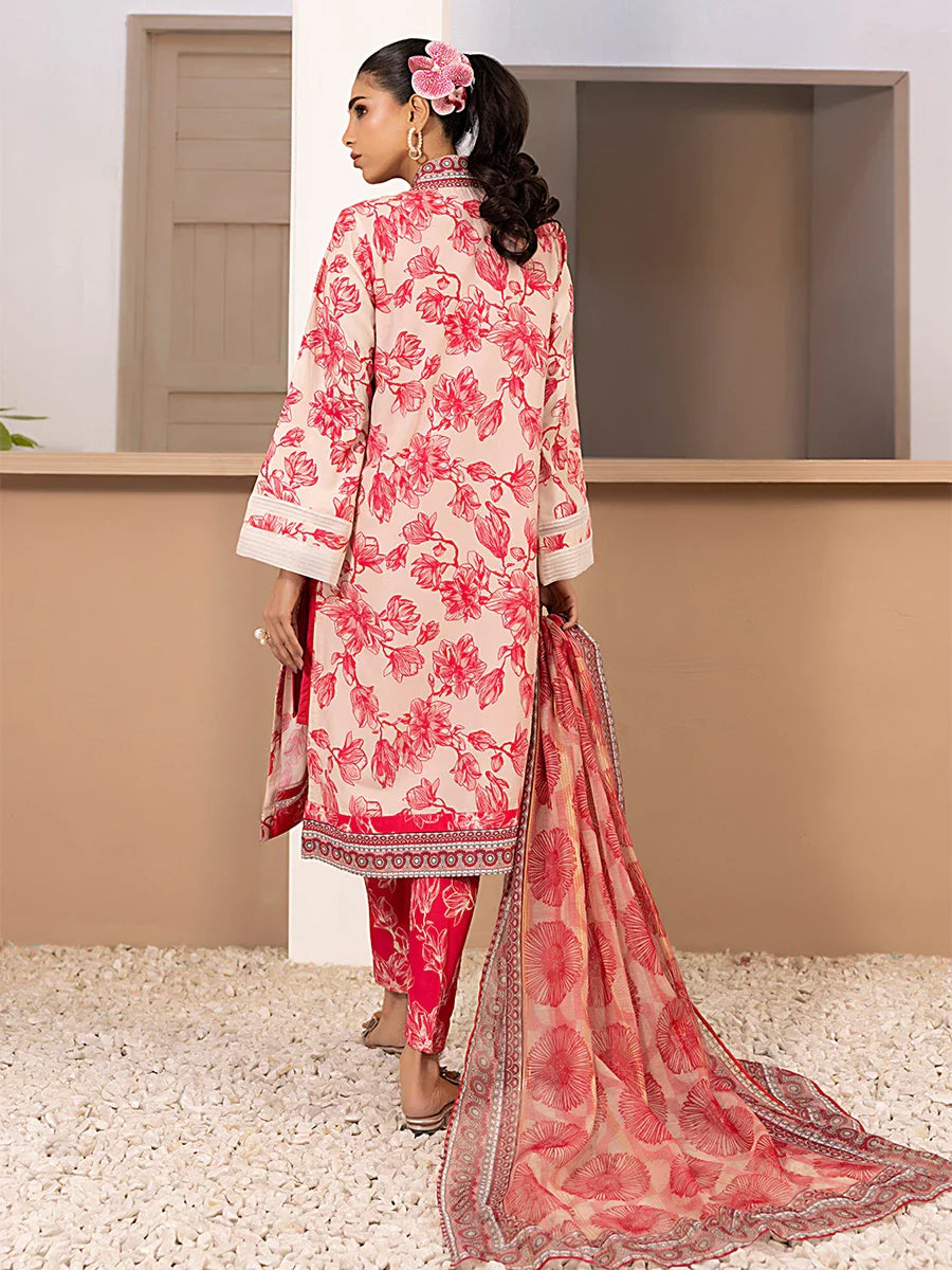 3pc Unstitched Printed Silk Lawn Suit (ASI058)