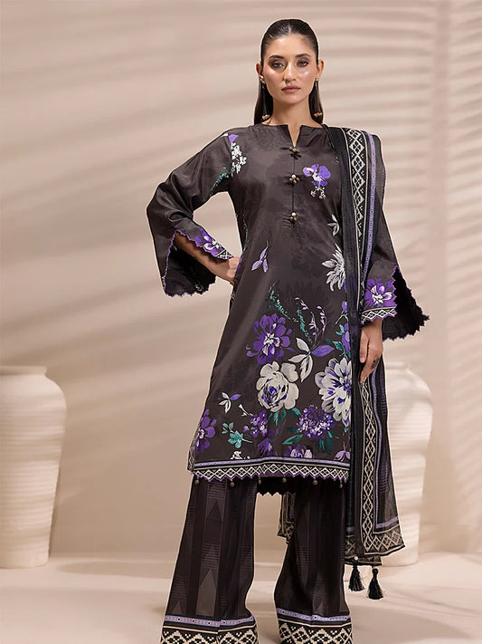 3PC Unstitched Printed Lawn Silk Suit (ASI168)