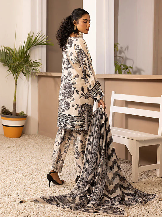 3pc Unstitched Printed Silk Lawn Suit (ASI063)