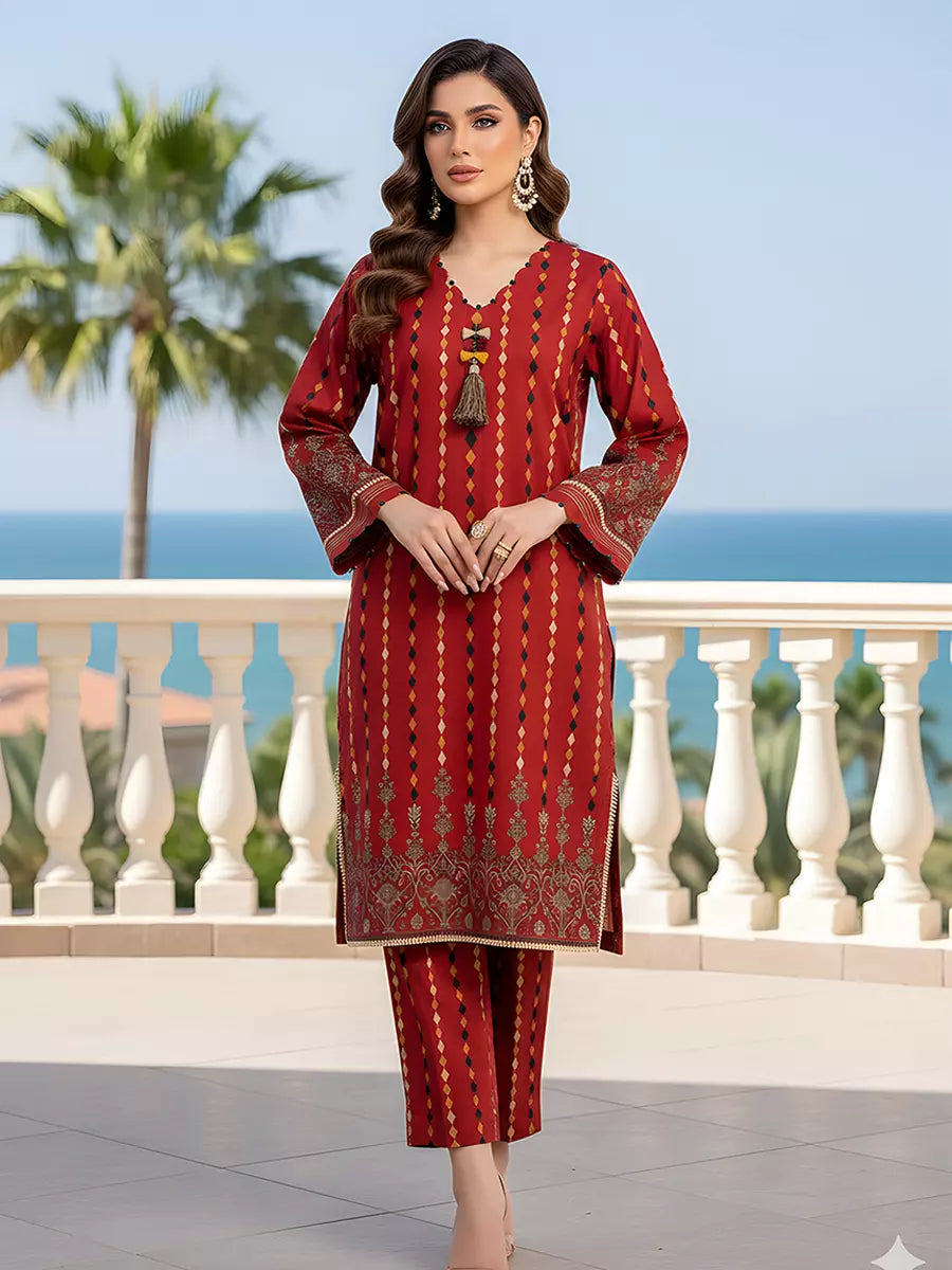 3PC Unstitched Printed Silk Lawn Suit (SUNS7ASI304)