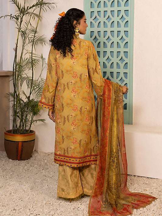 3PC Unstitched Printed Silk Lawn Suit (ASI067)